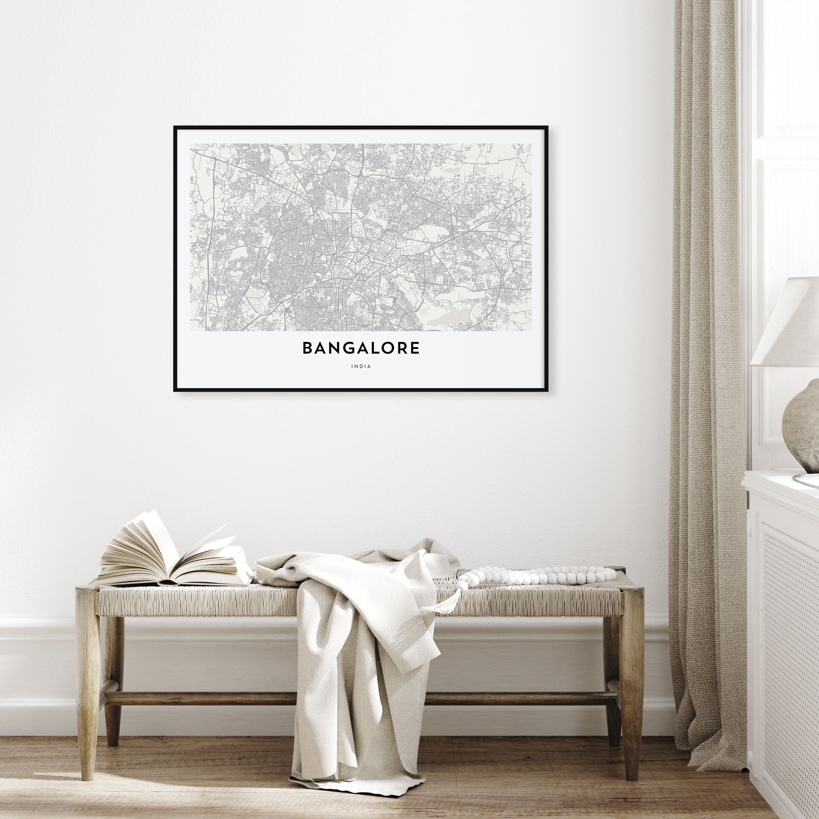 Bangalore Map Landscape Poster