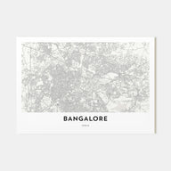 Bangalore Map Landscape Poster