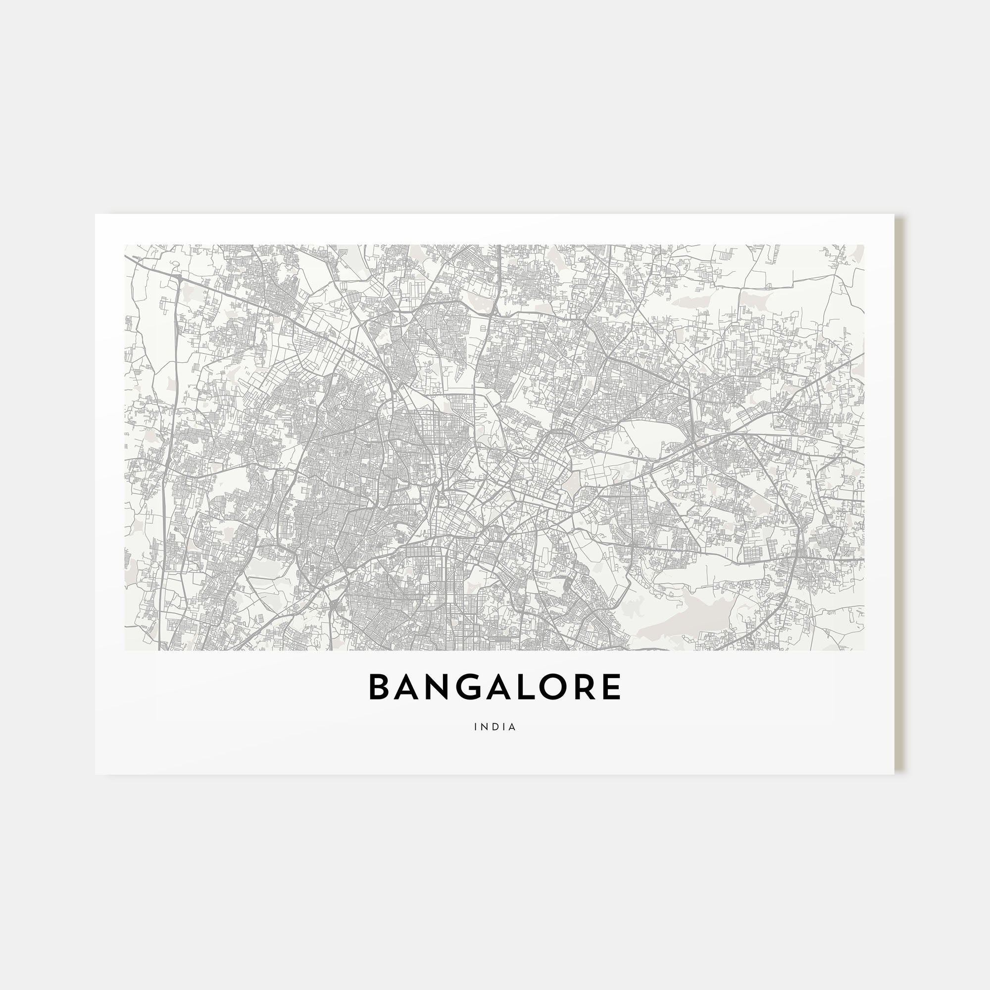 Bangalore Map Landscape Poster