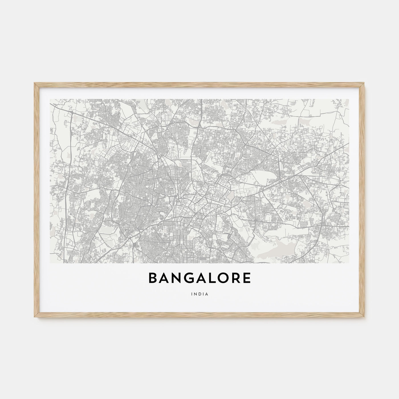 Bangalore Map Landscape Poster