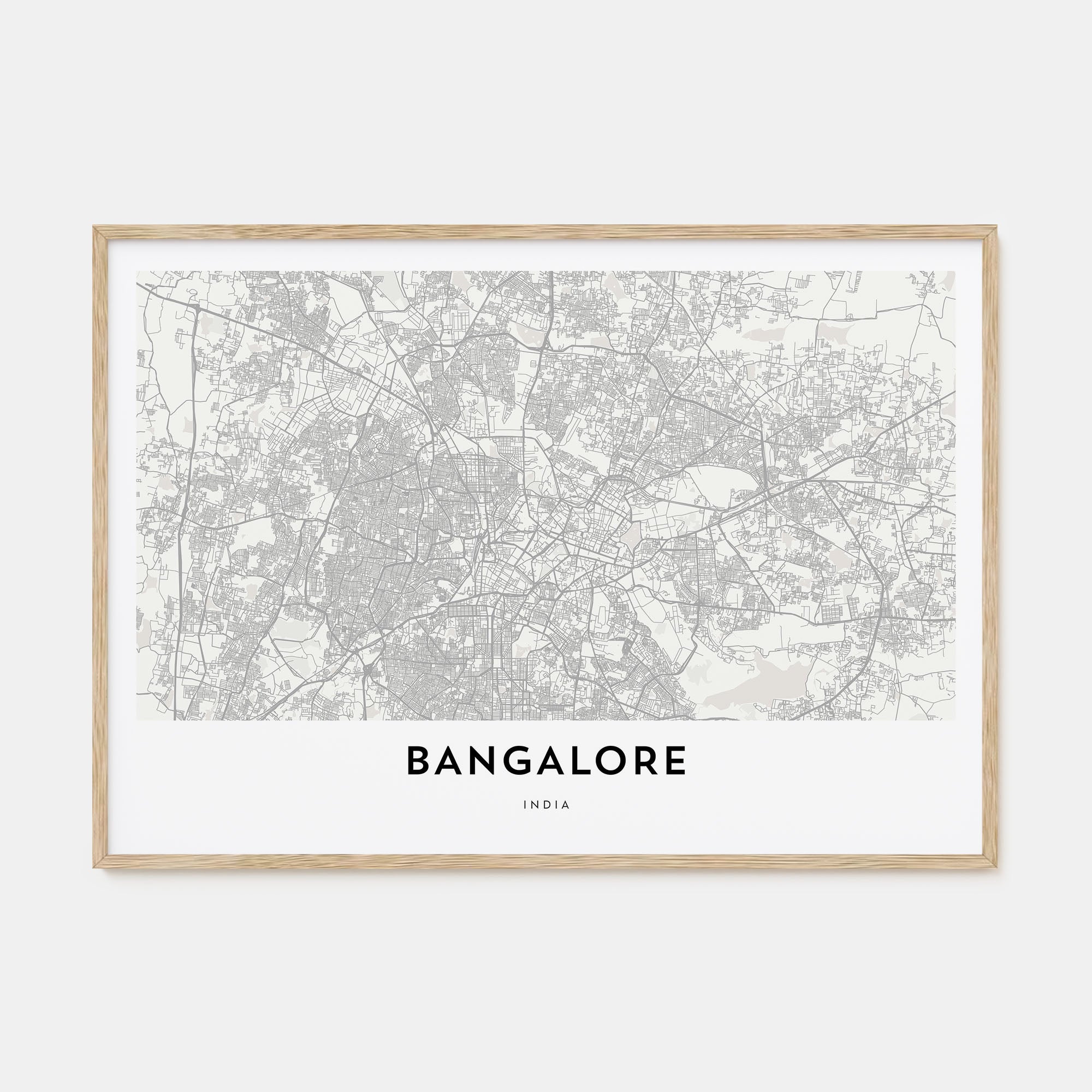 Bangalore Map Landscape Poster
