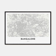 Bangalore Map Landscape Poster