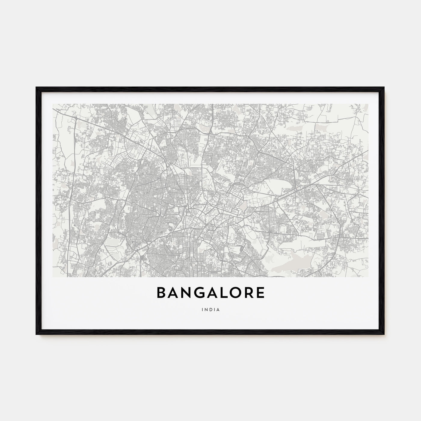 Bangalore Map Landscape Poster