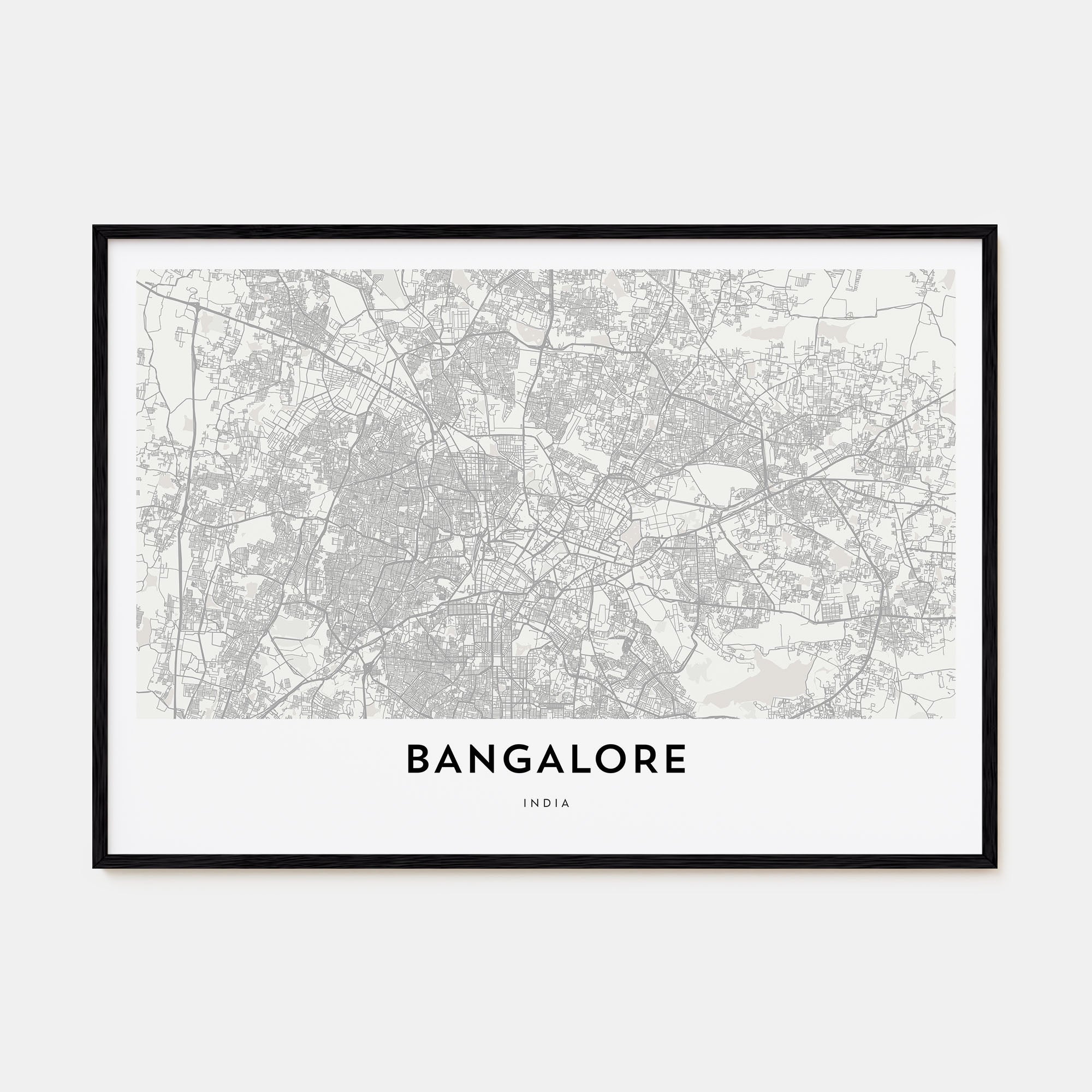 Bangalore Map Landscape Poster