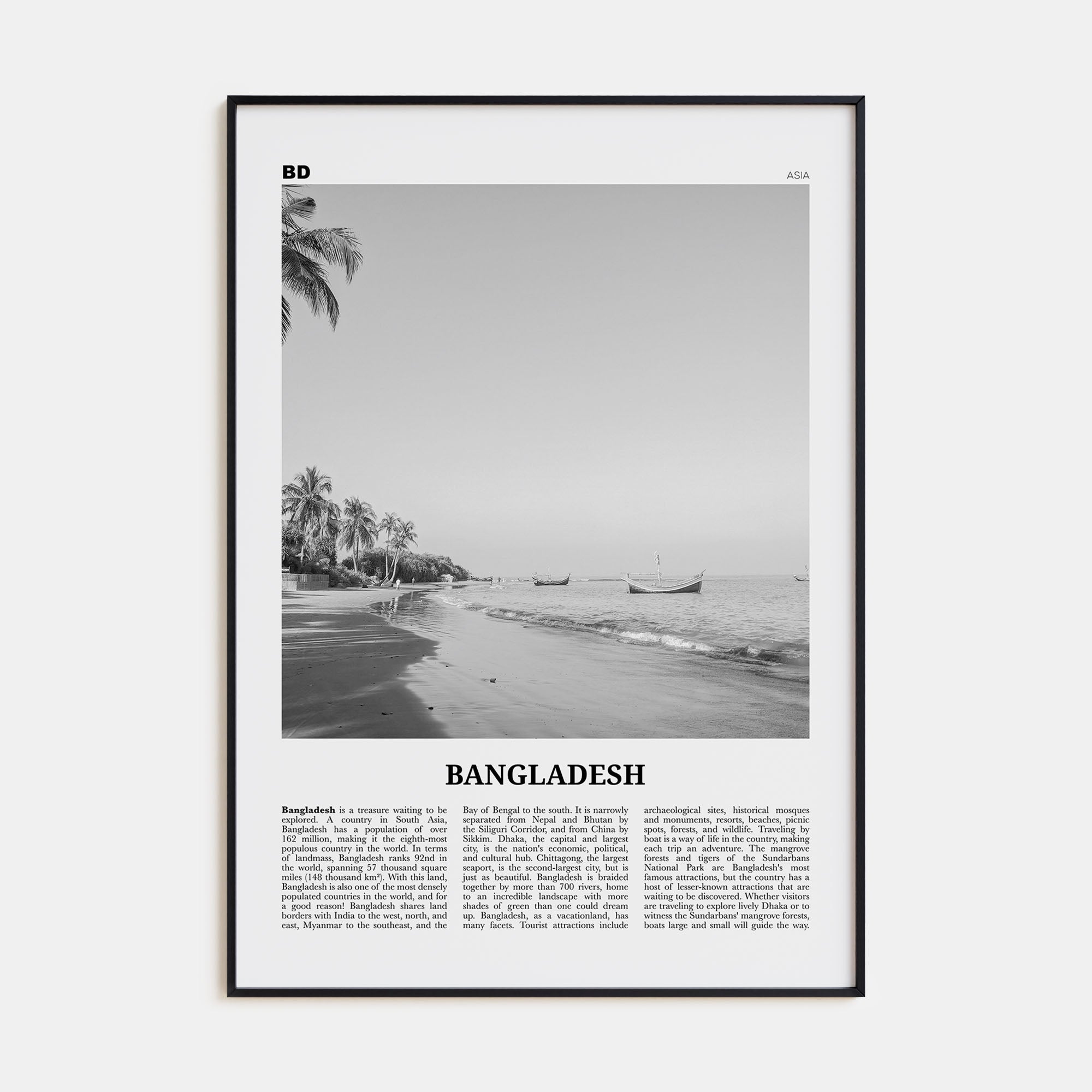 Bangladesh Travel B&W No 1 Poster