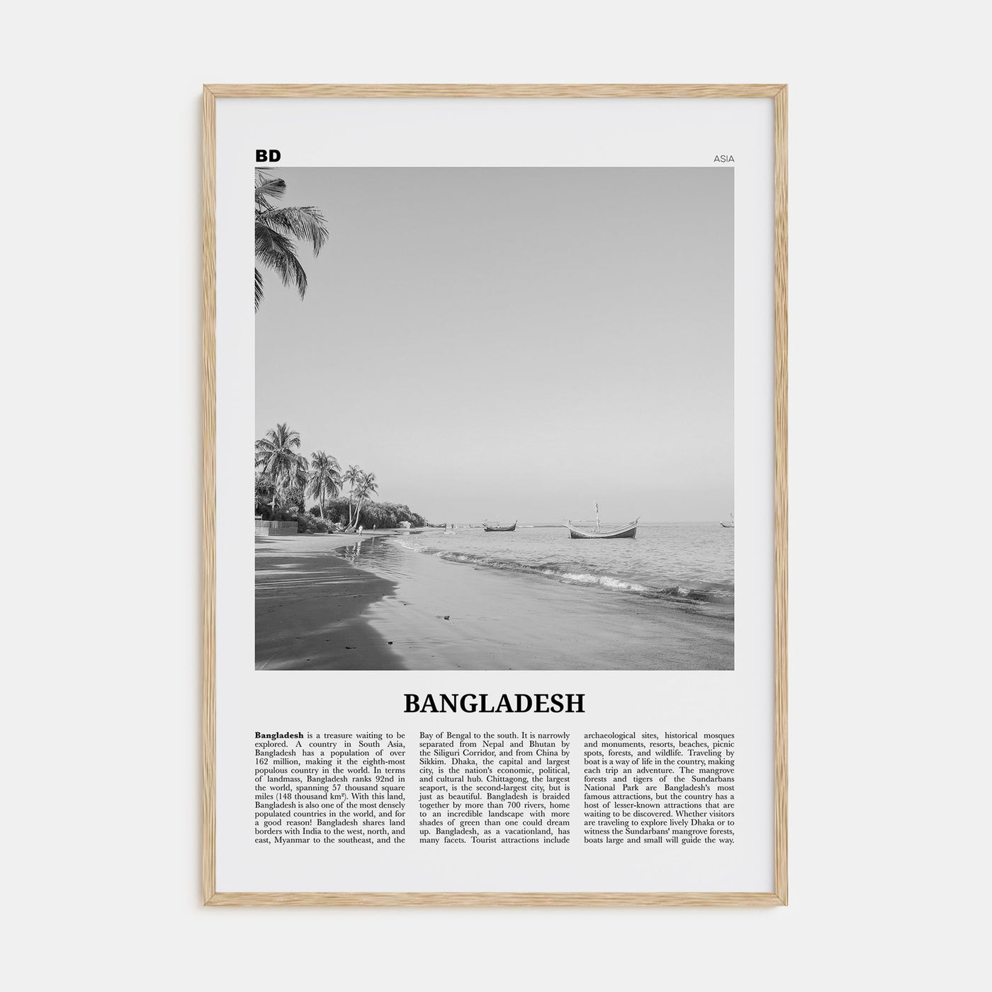 Bangladesh Travel B&W No 1 Poster