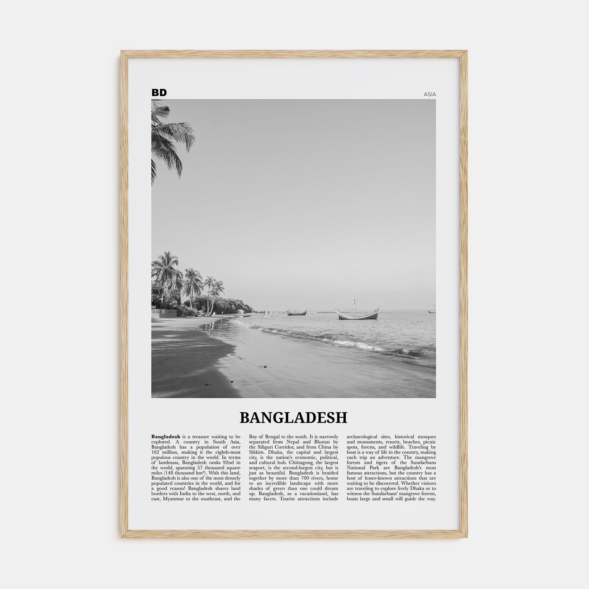 Bangladesh Travel B&W No 1 Poster