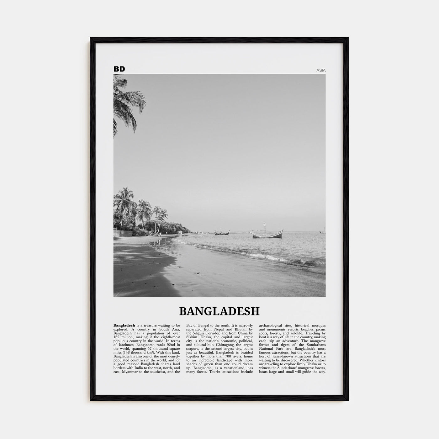 Bangladesh Travel B&W No 1 Poster
