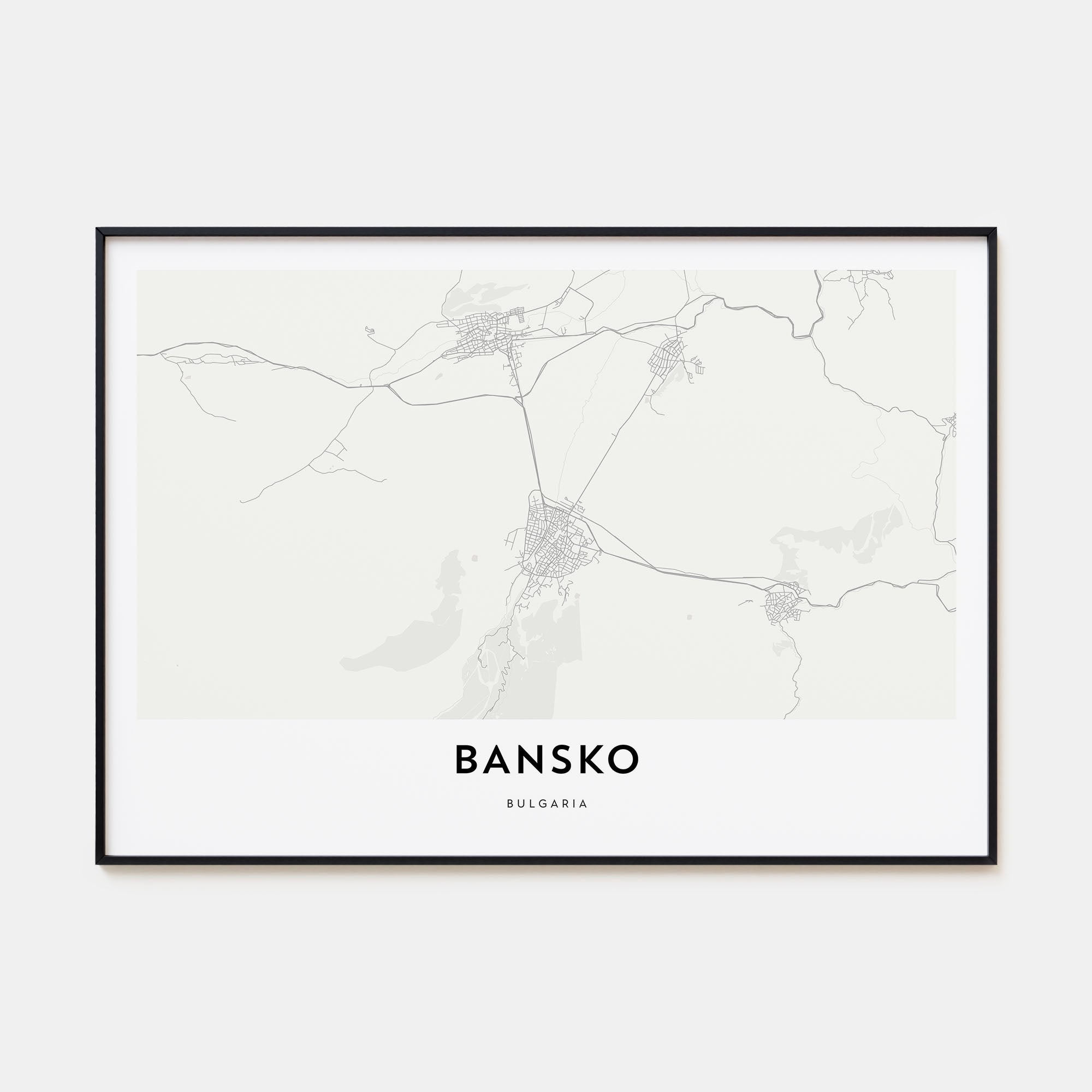 Bansko Map Landscape Poster