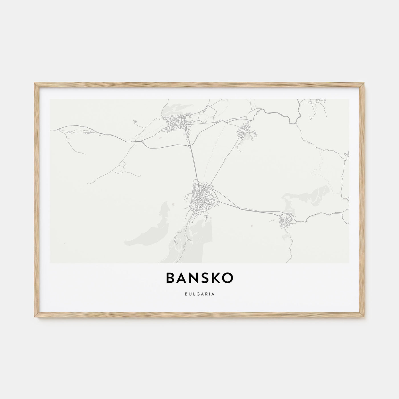 Bansko Map Landscape Poster