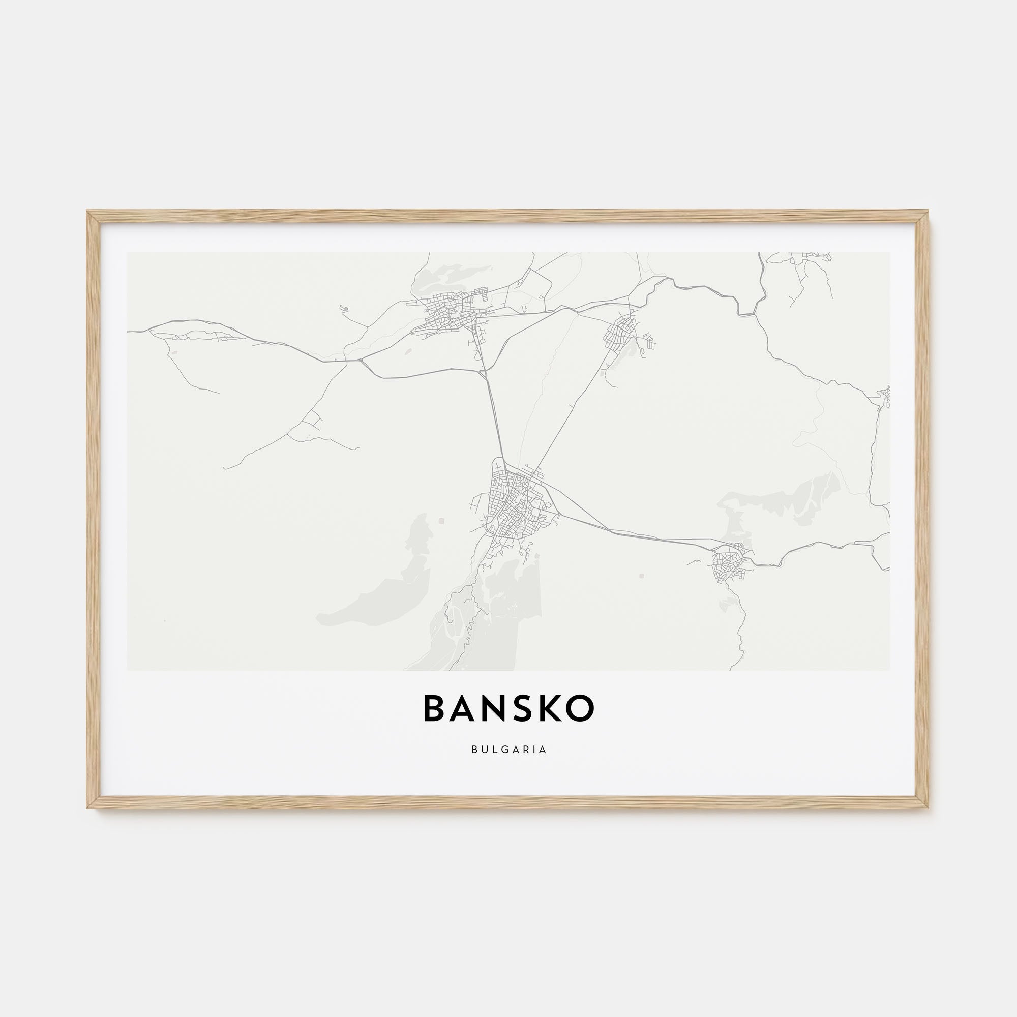Bansko Map Landscape Poster