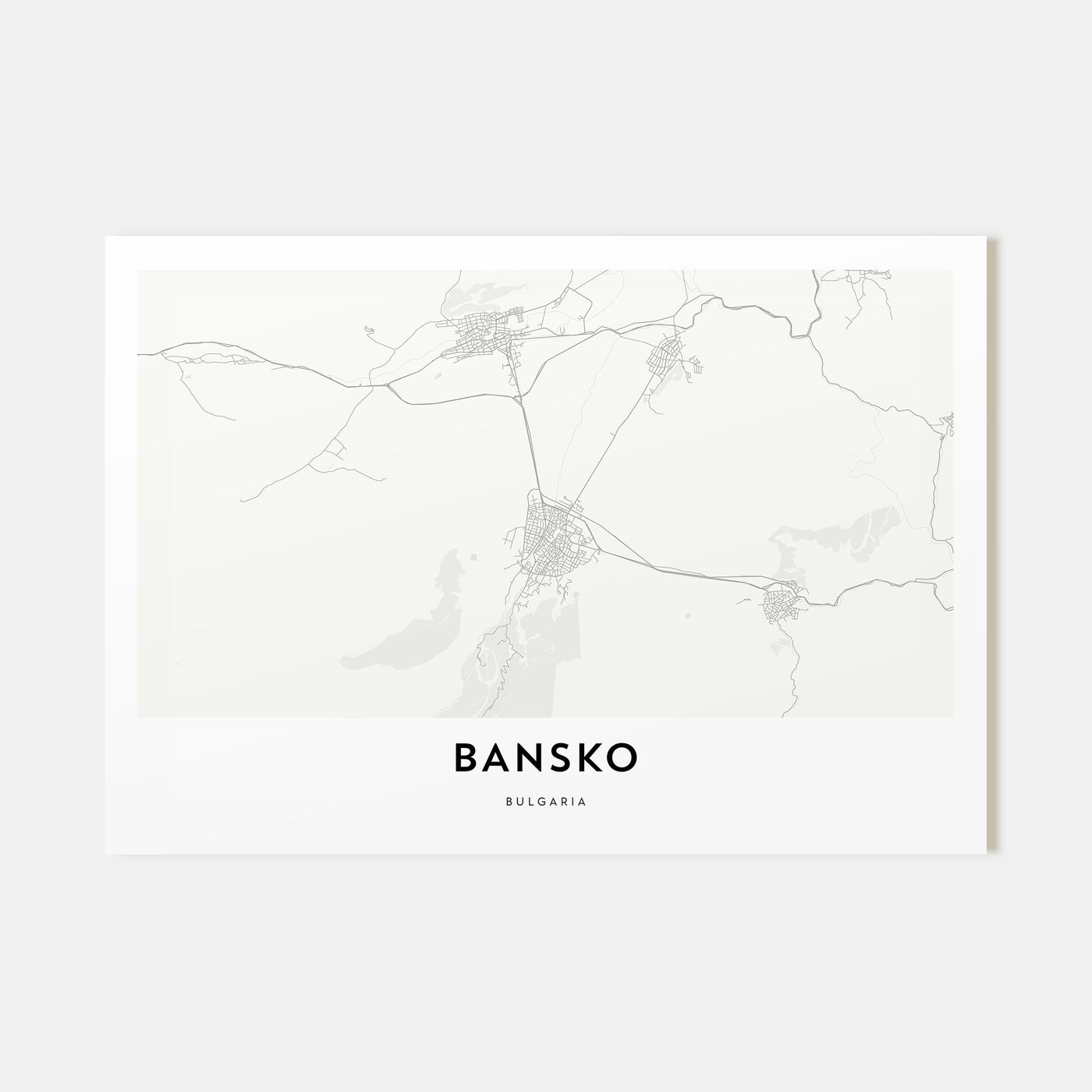 Bansko Map Landscape Poster