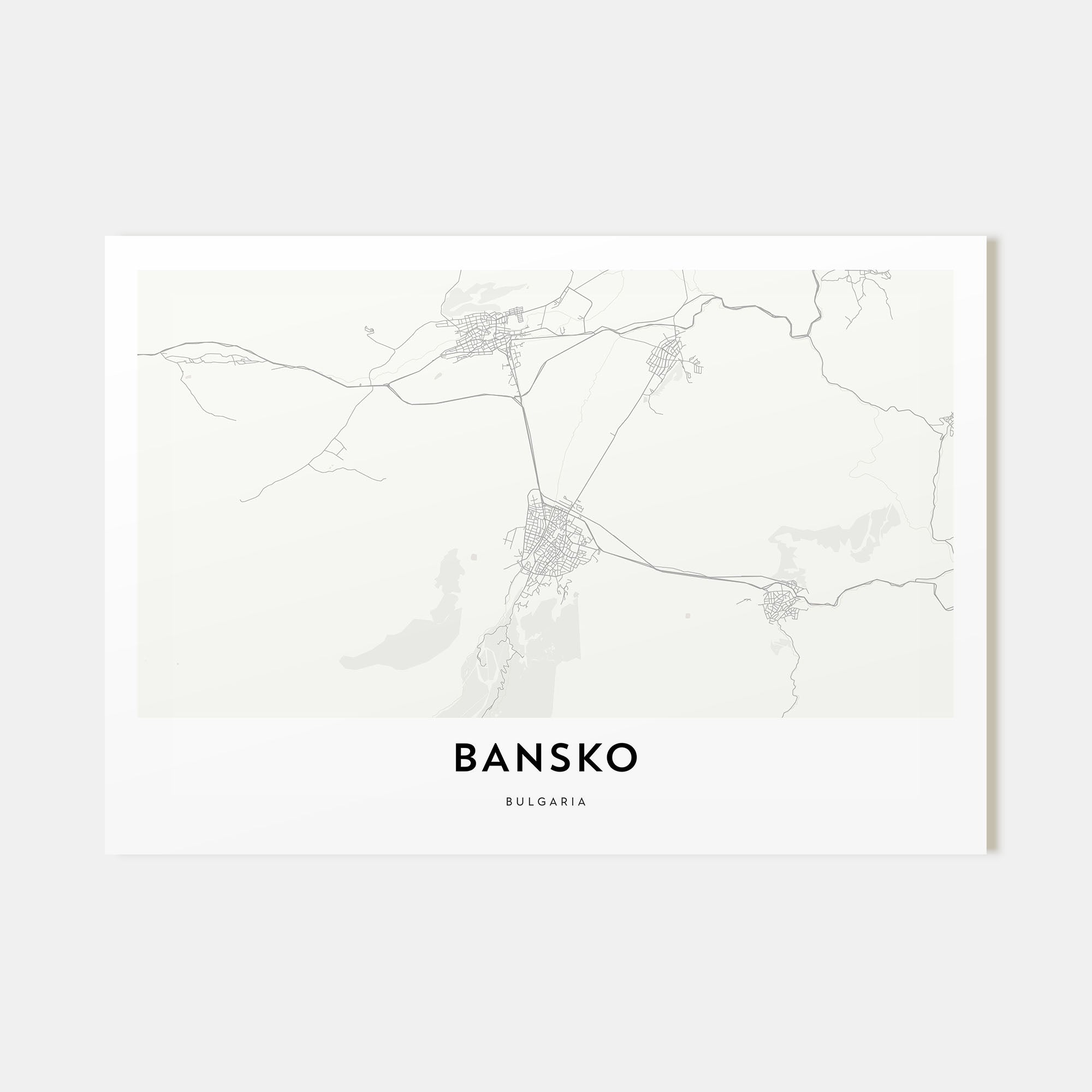 Bansko Map Landscape Poster