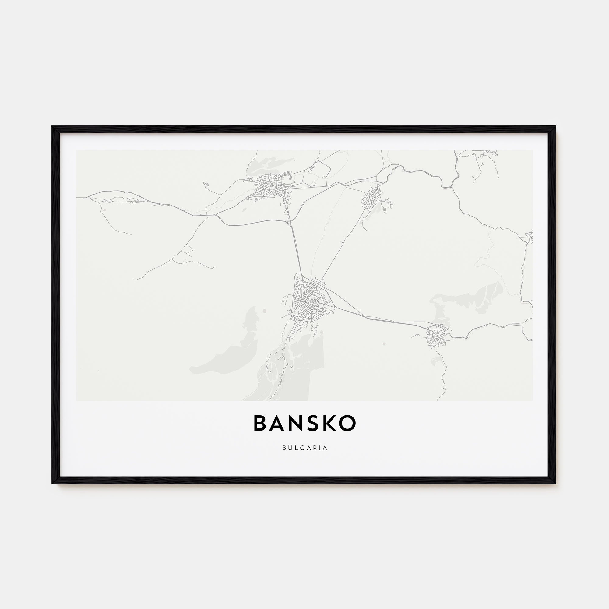 Bansko Map Landscape Poster