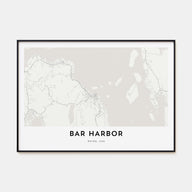 Bar Harbor Map Landscape Poster