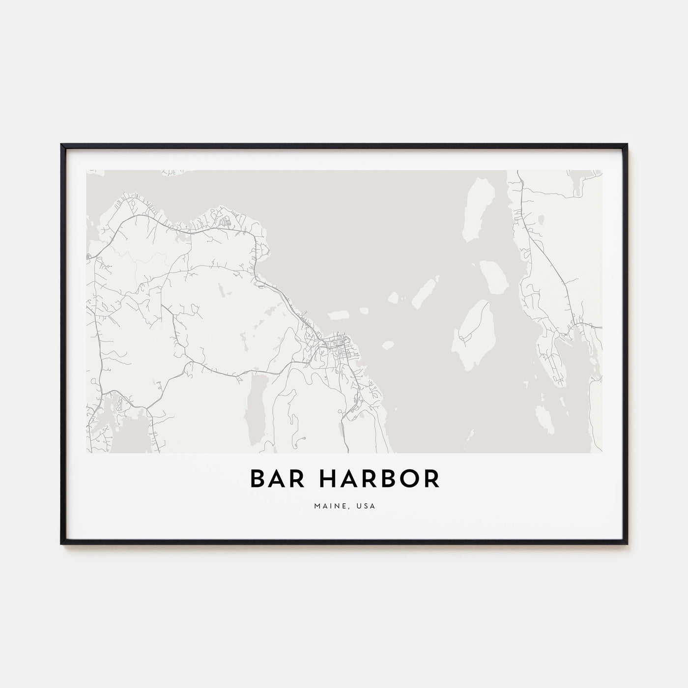 Bar Harbor Map Landscape Poster