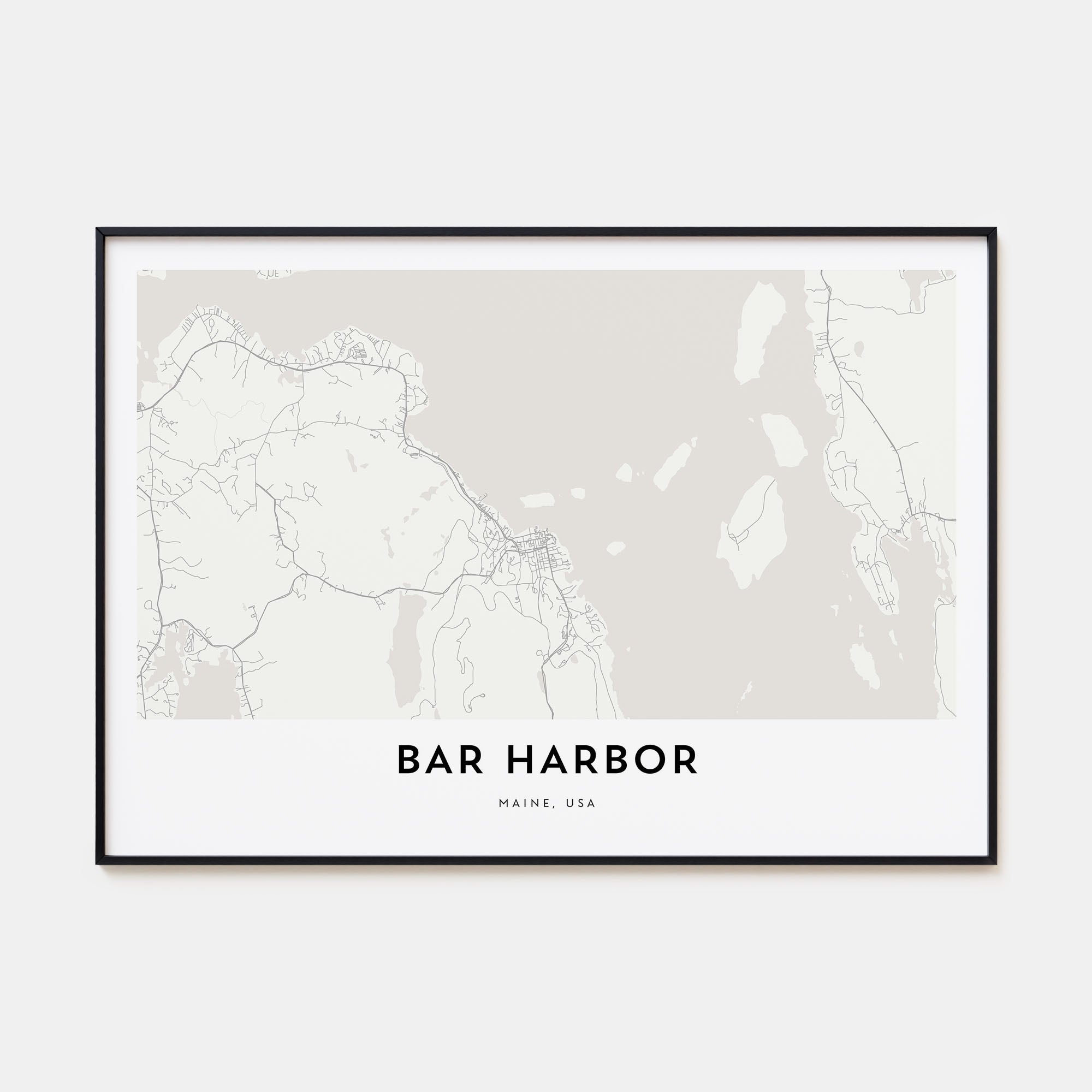 Bar Harbor Map Landscape Poster