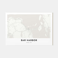 Bar Harbor Map Landscape Poster