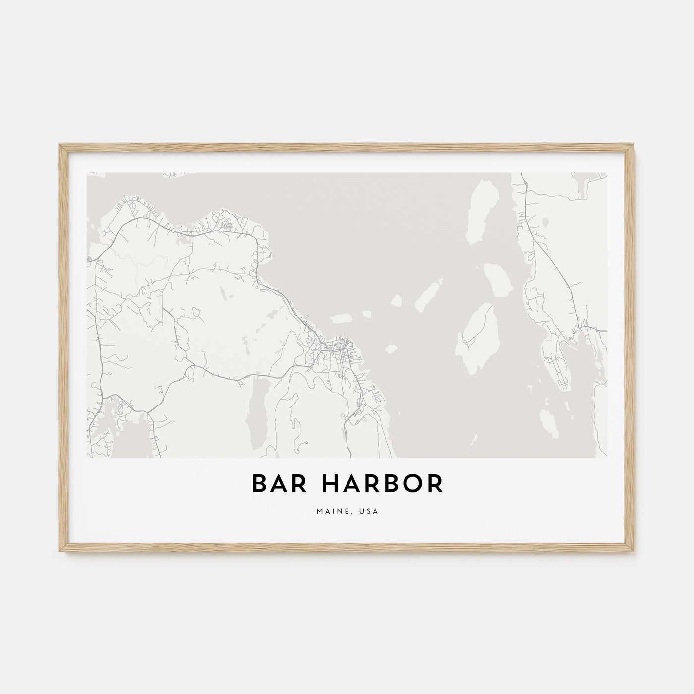 Bar Harbor Map Landscape Poster