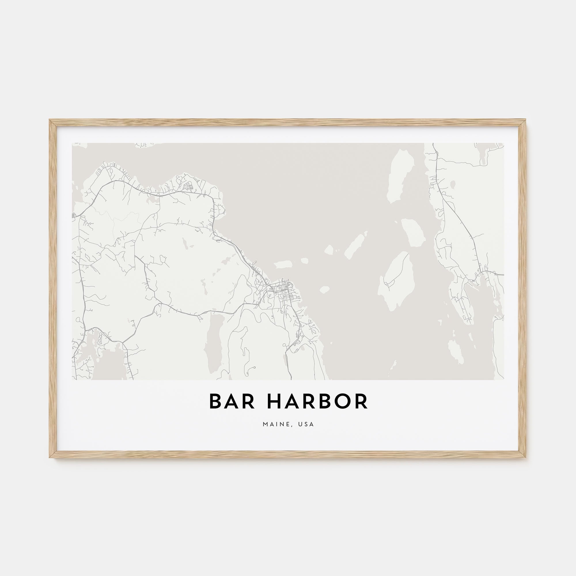 Bar Harbor Map Landscape Poster