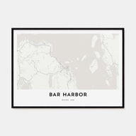 Bar Harbor Map Landscape Poster