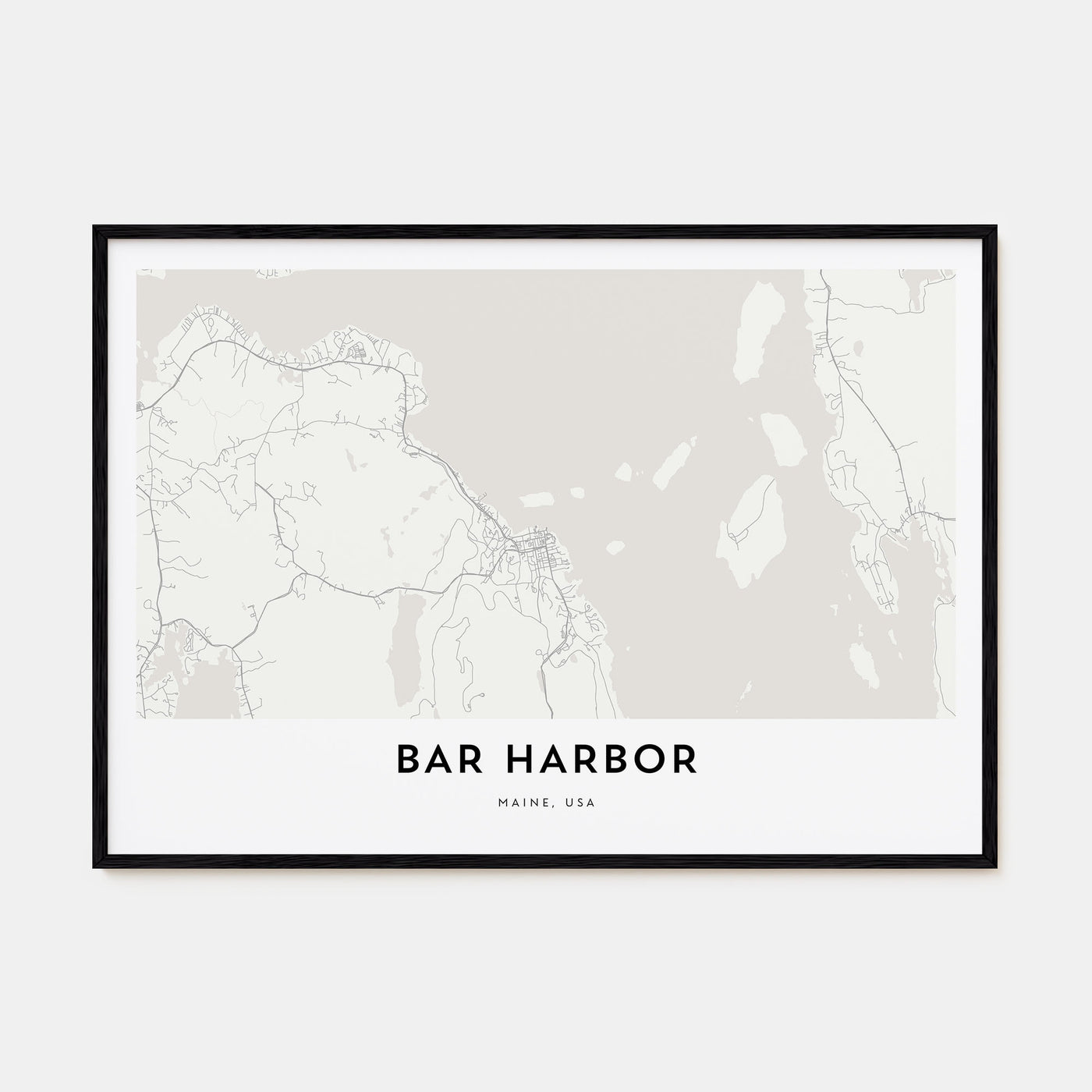 Bar Harbor Map Landscape Poster