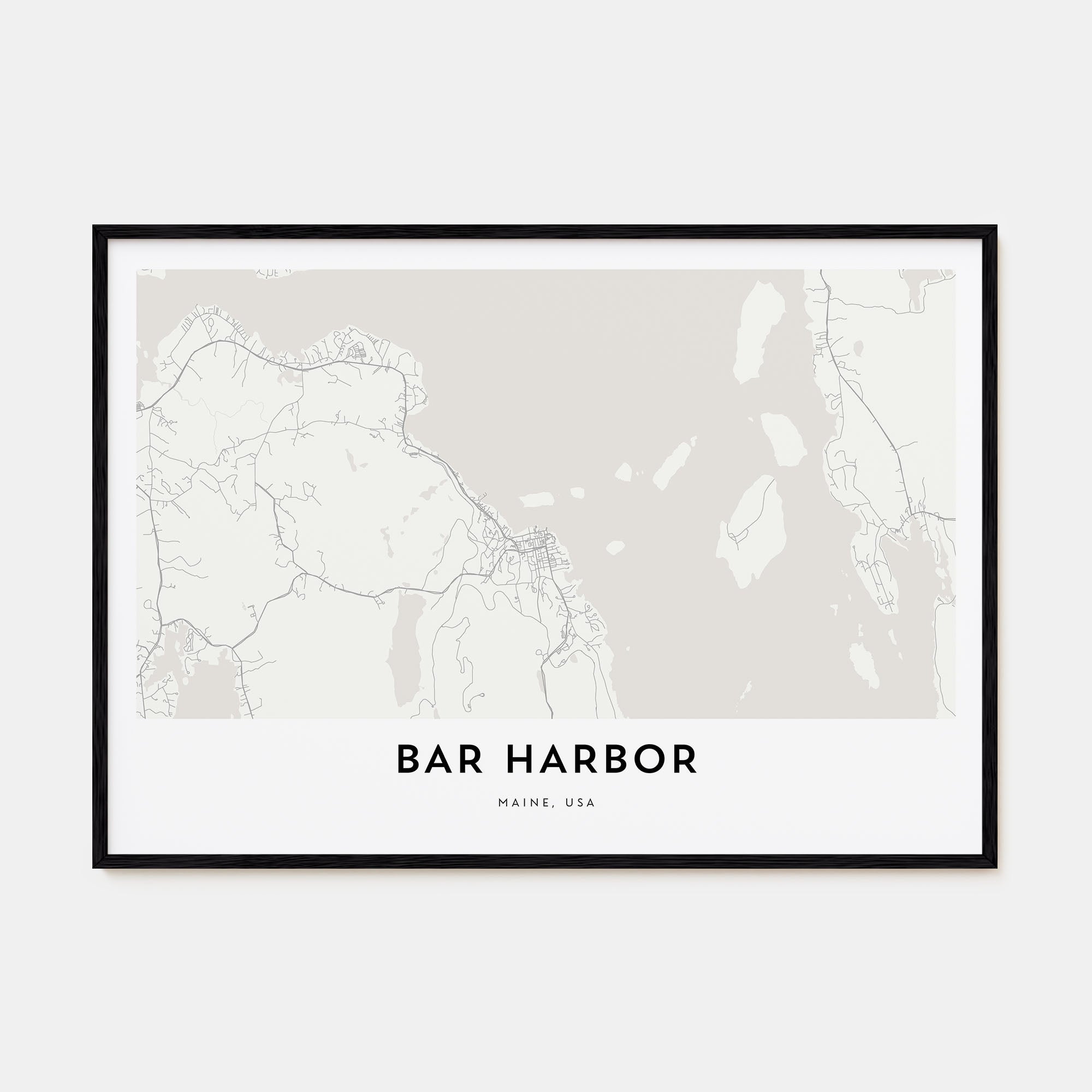 Bar Harbor Map Landscape Poster