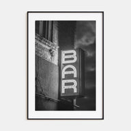 Bar Sign Photo B&W Poster
