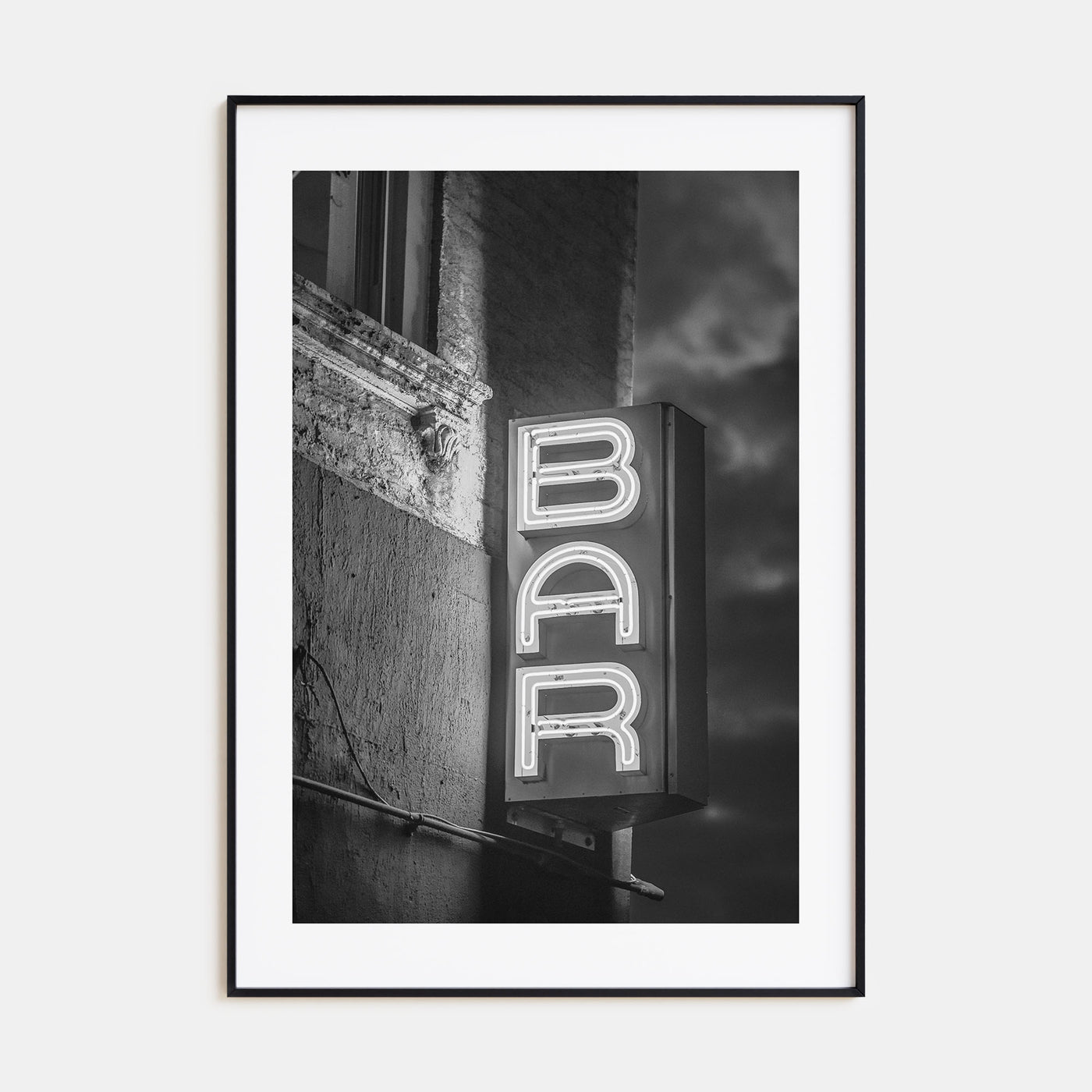 Bar Sign Photo B&W Poster
