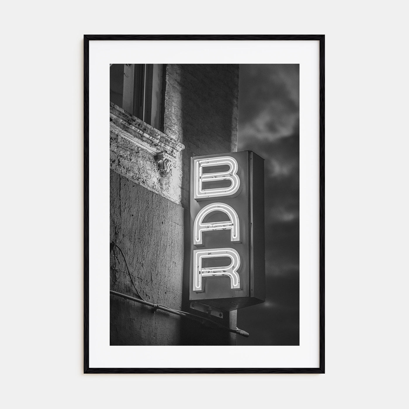 Bar Sign Photo B&W Poster