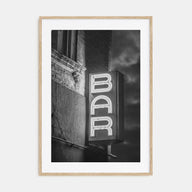 Bar Sign Photo B&W Poster