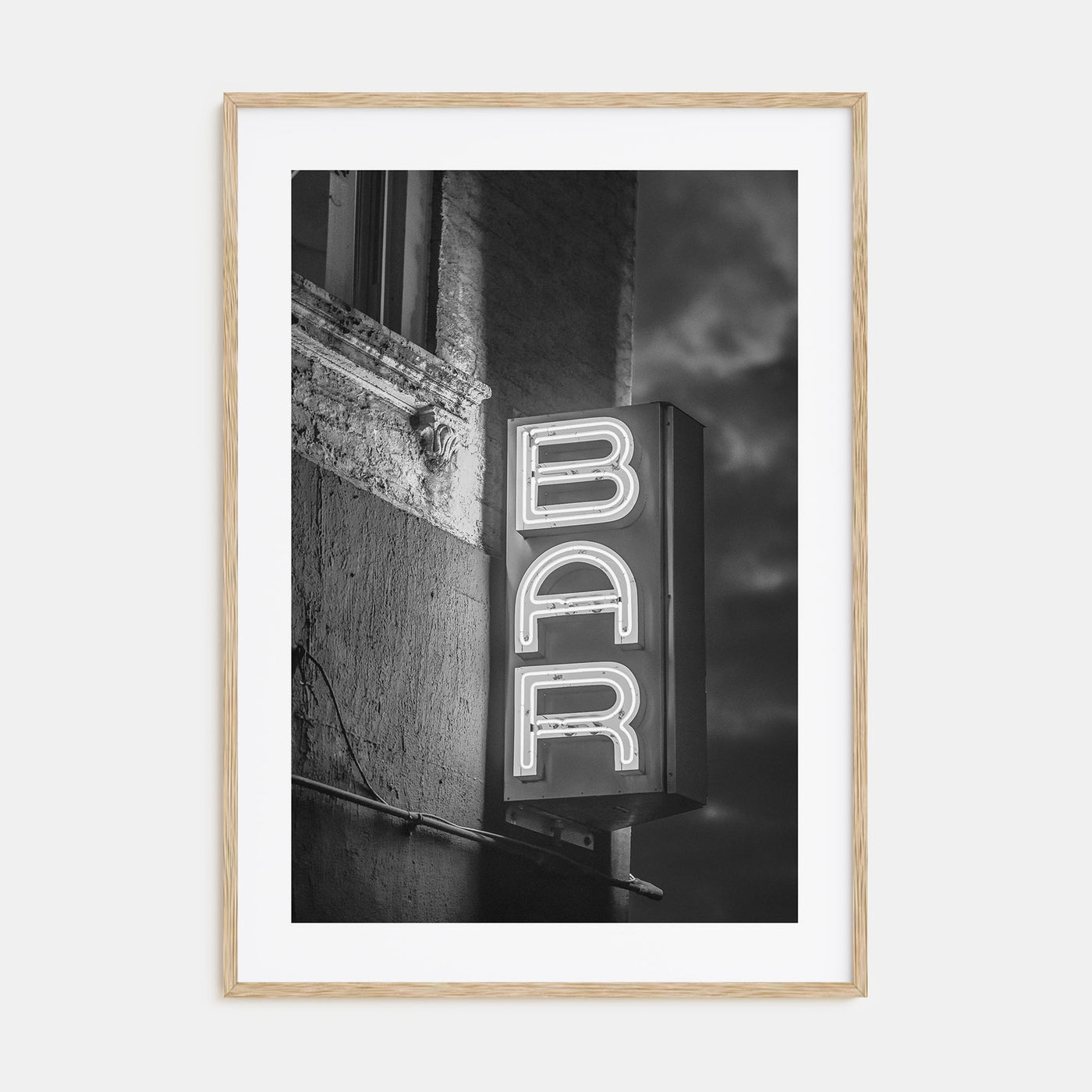 Bar Sign Photo B&W Poster