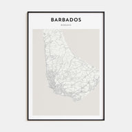 Barbados Map Portrait Poster