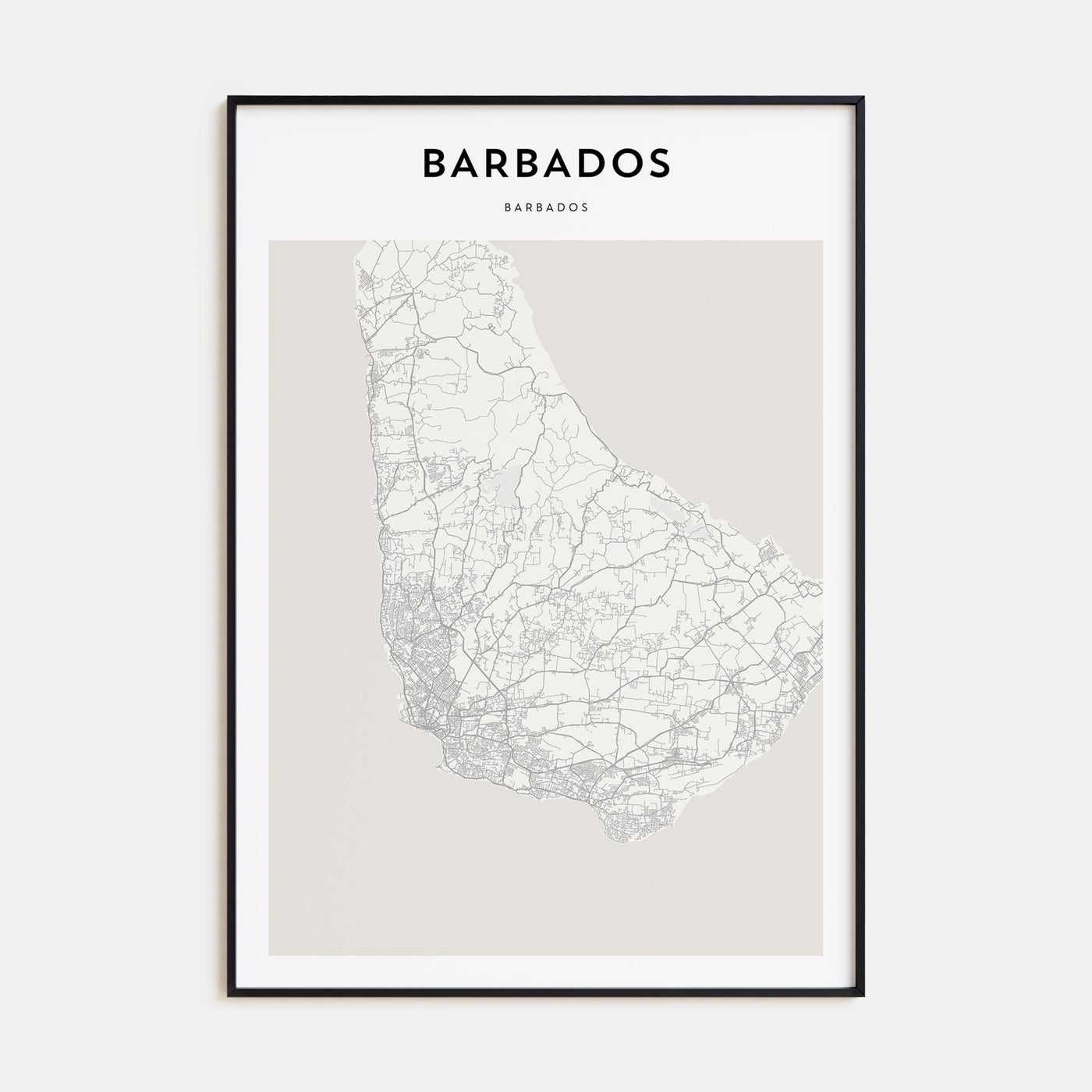 Barbados Map Portrait Poster