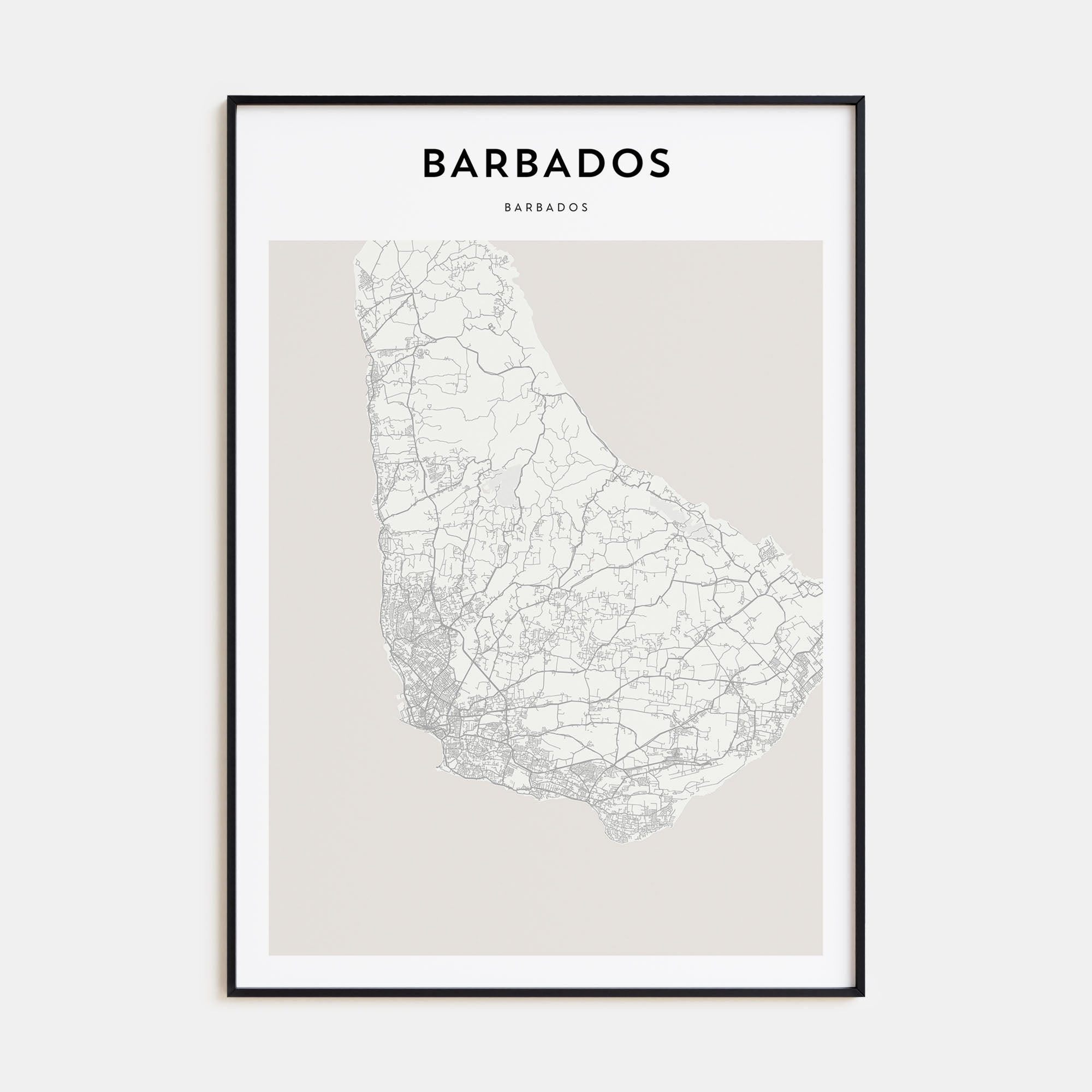 Barbados Map Portrait Poster