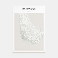 Barbados Map Portrait Poster