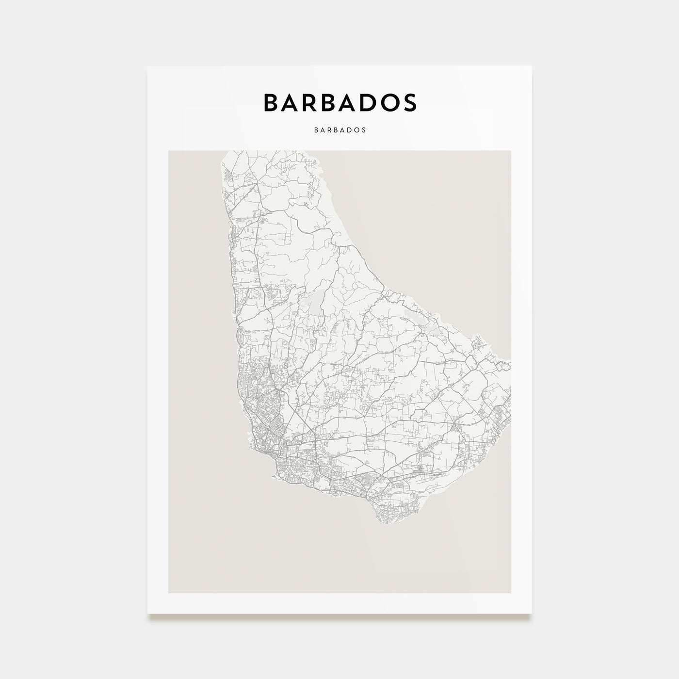 Barbados Map Portrait Poster