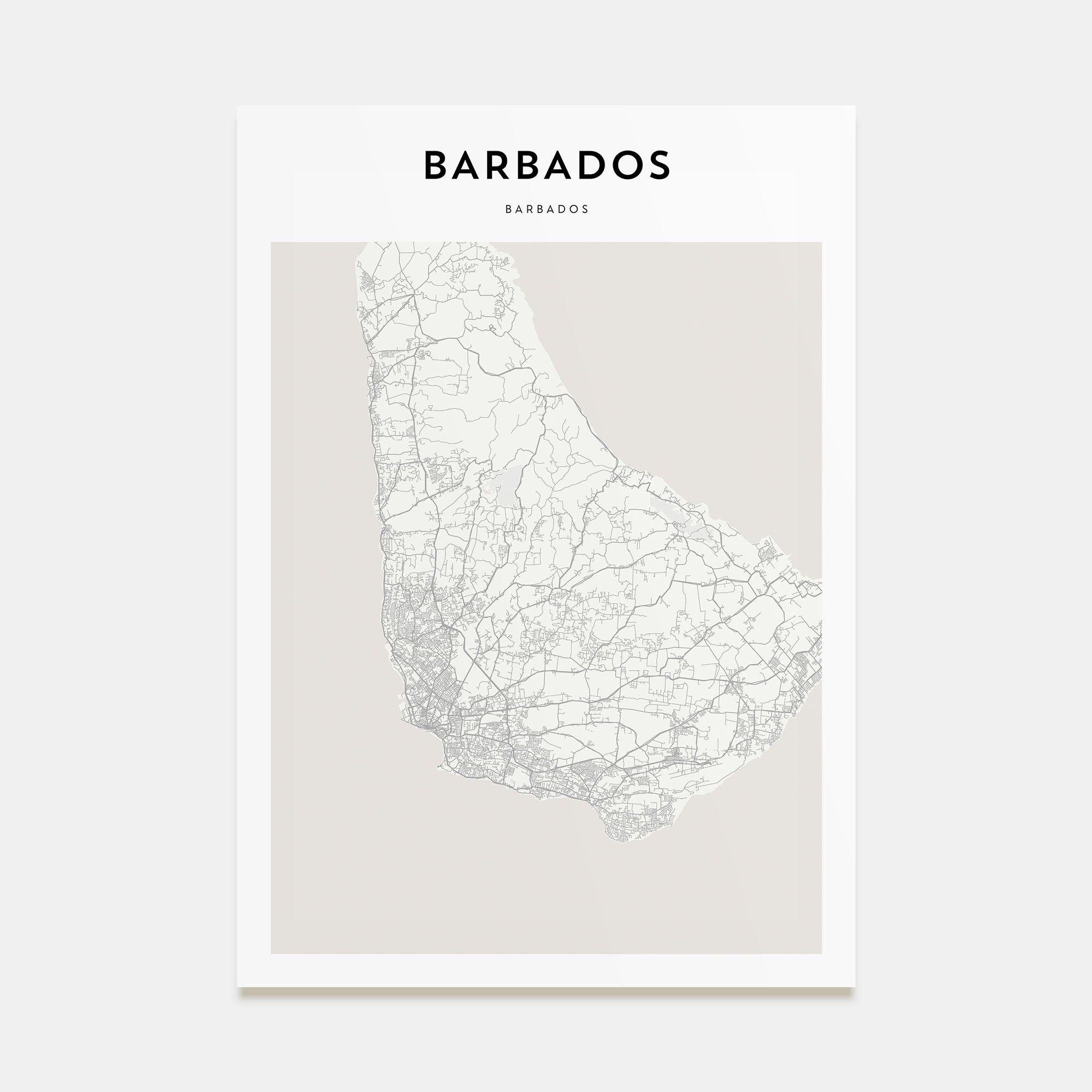Barbados Map Portrait Poster