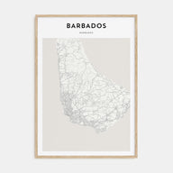 Barbados Map Portrait Poster