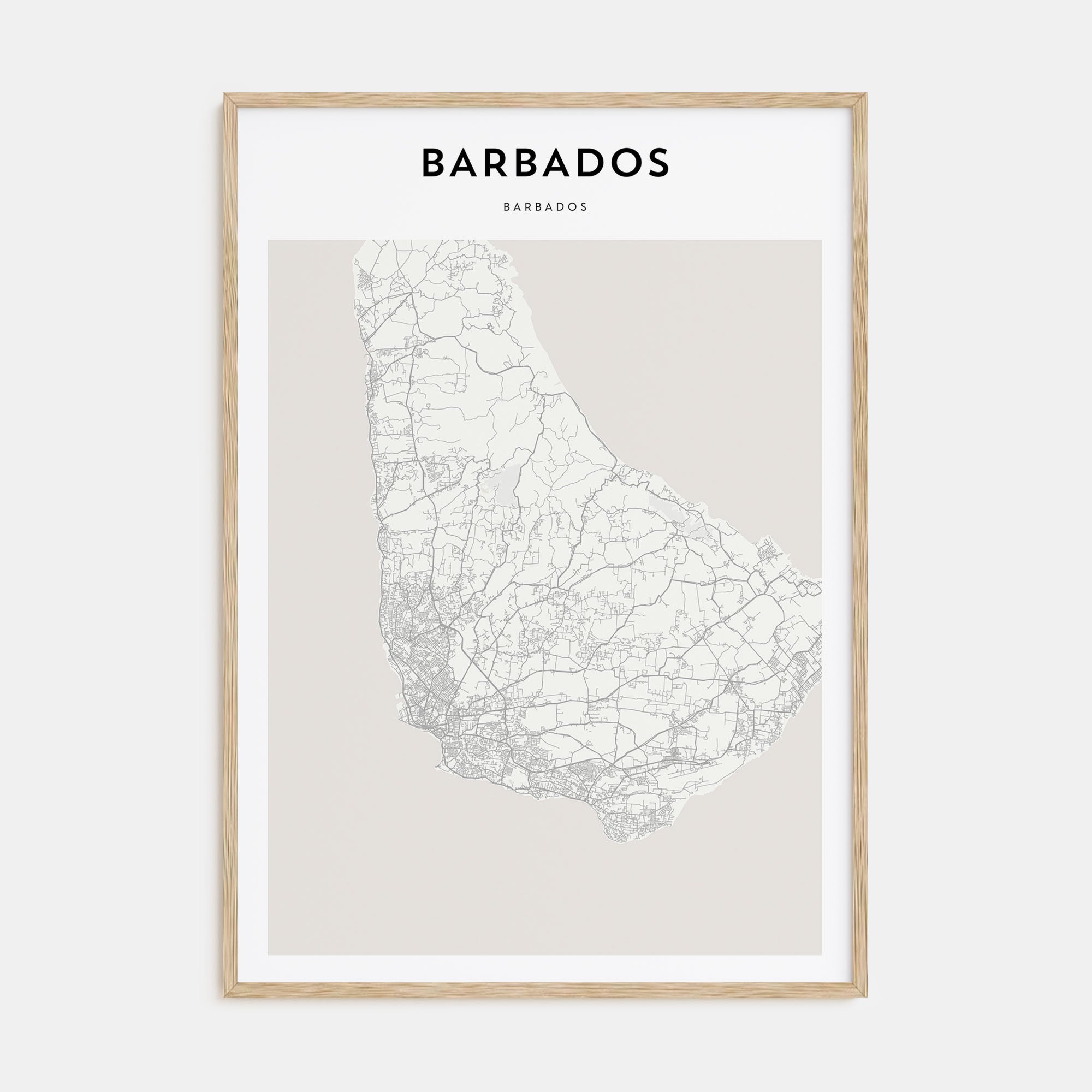 Barbados Map Portrait Poster