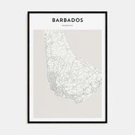 Barbados Map Portrait Poster
