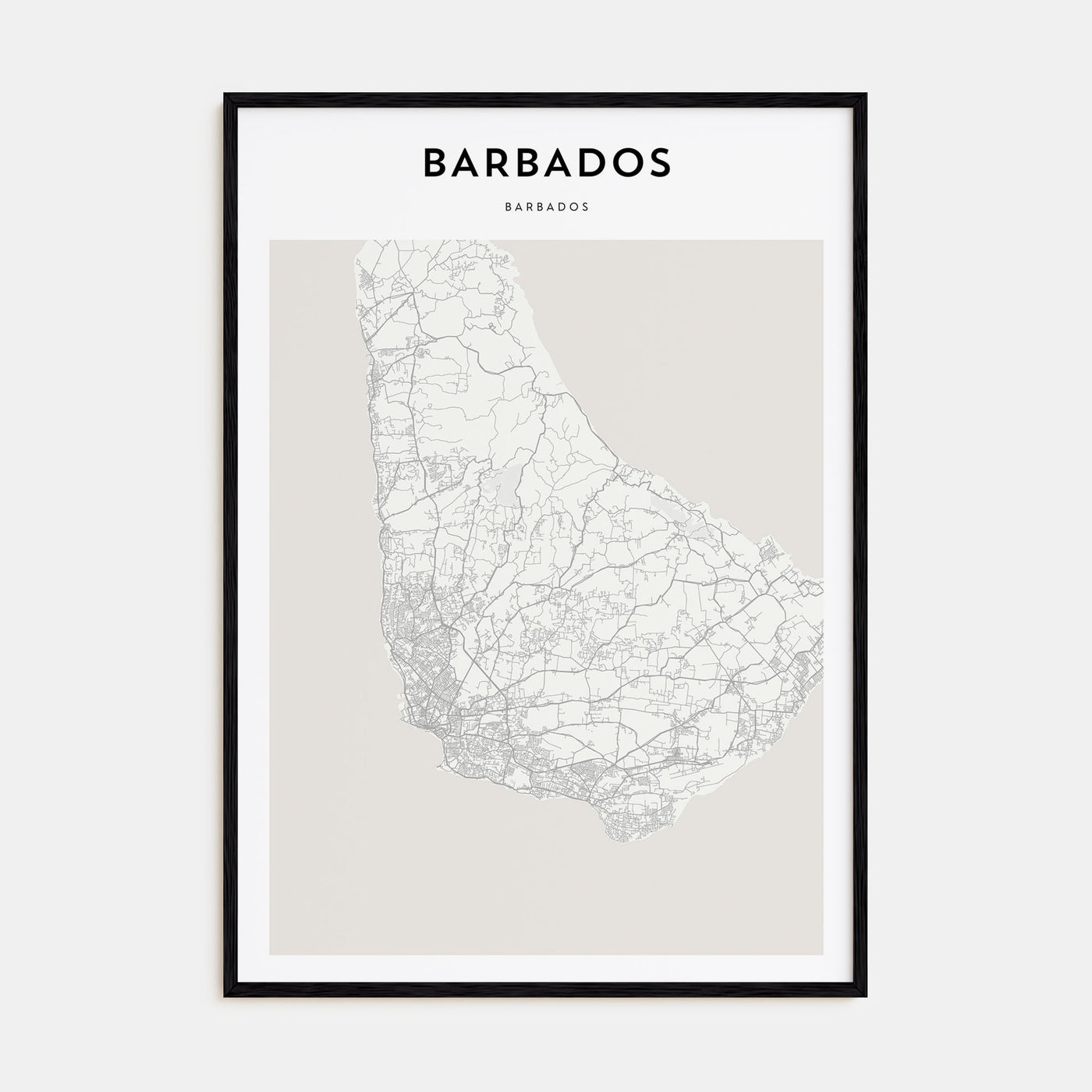 Barbados Map Portrait Poster