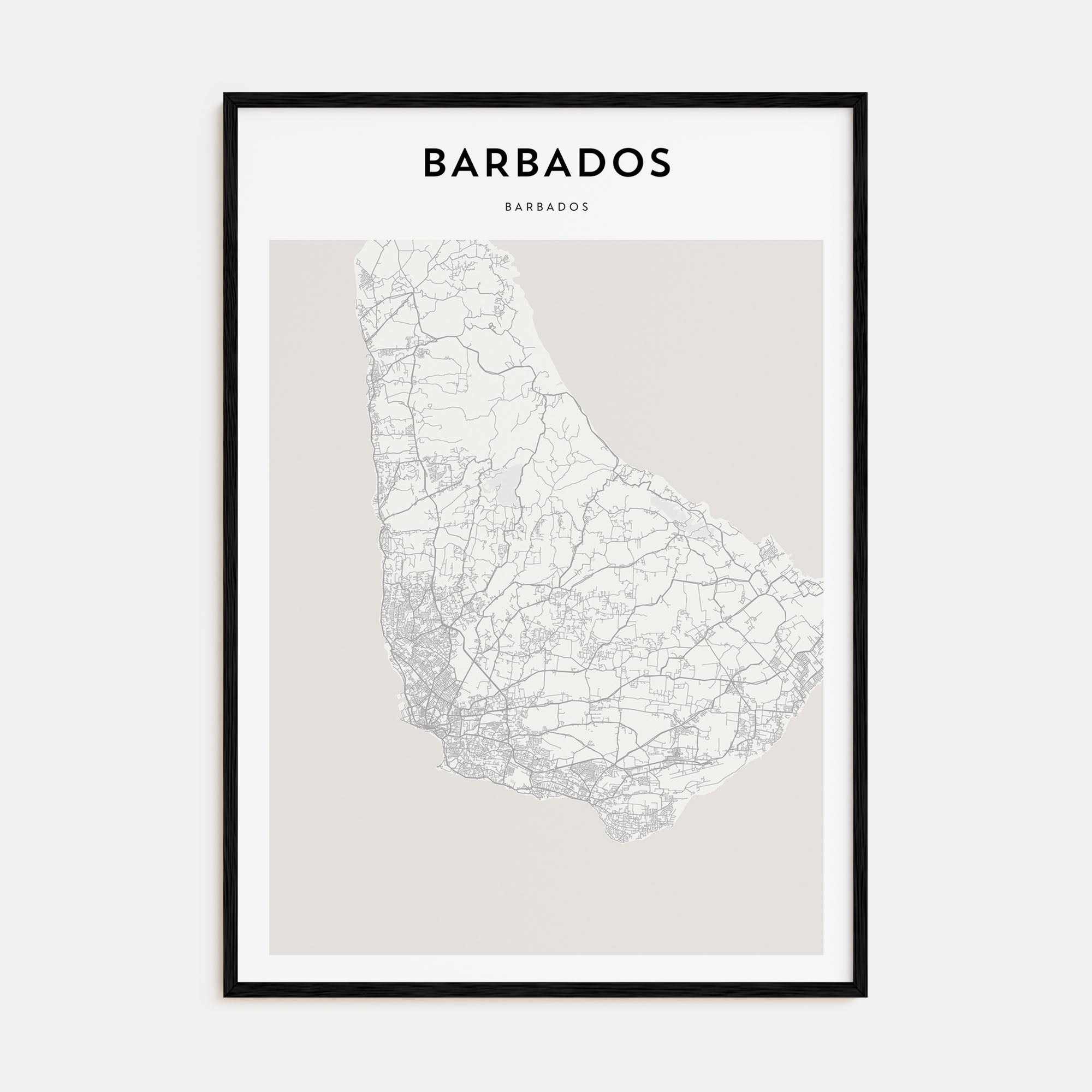Barbados Map Portrait Poster