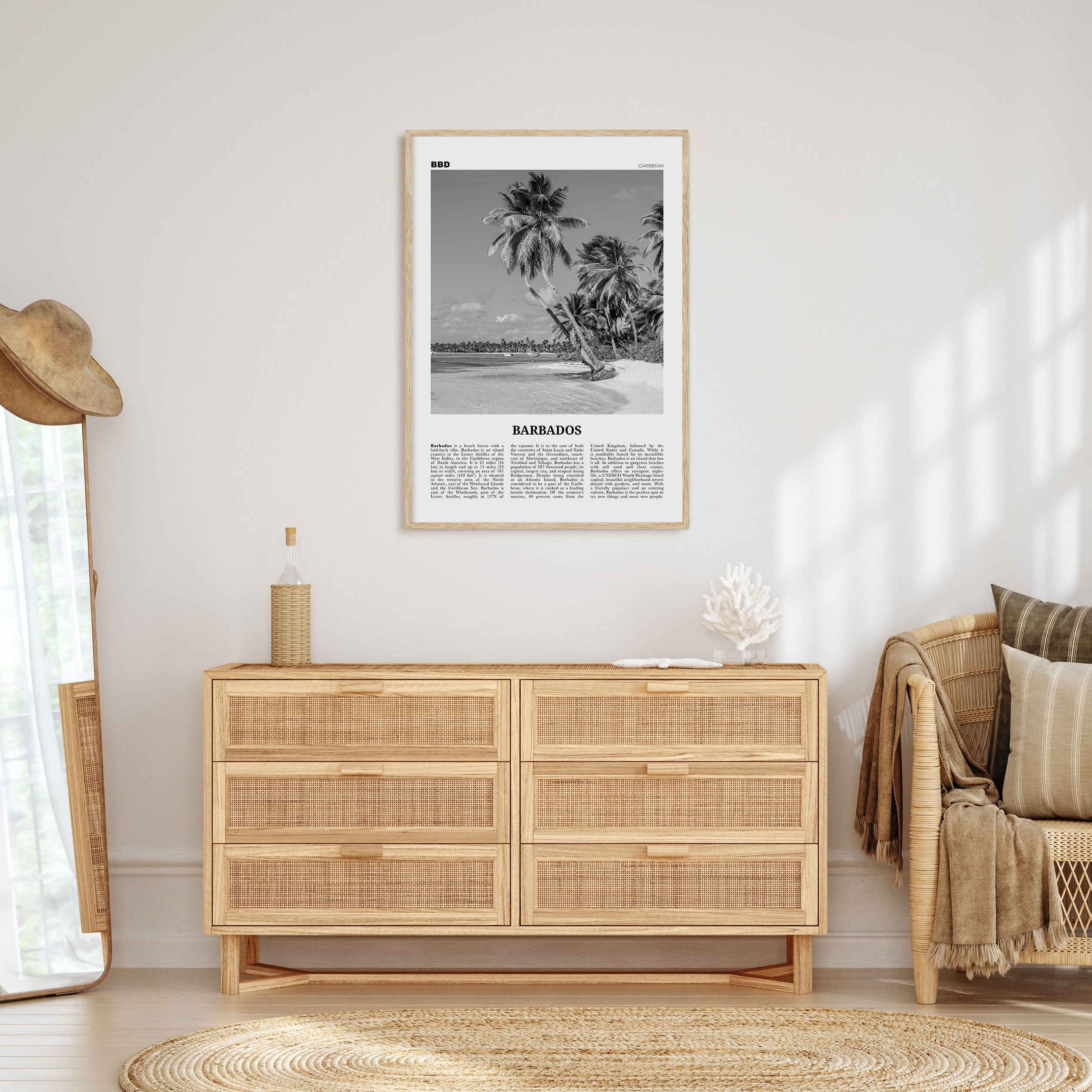 Barbados Travel B&W No 1 Poster