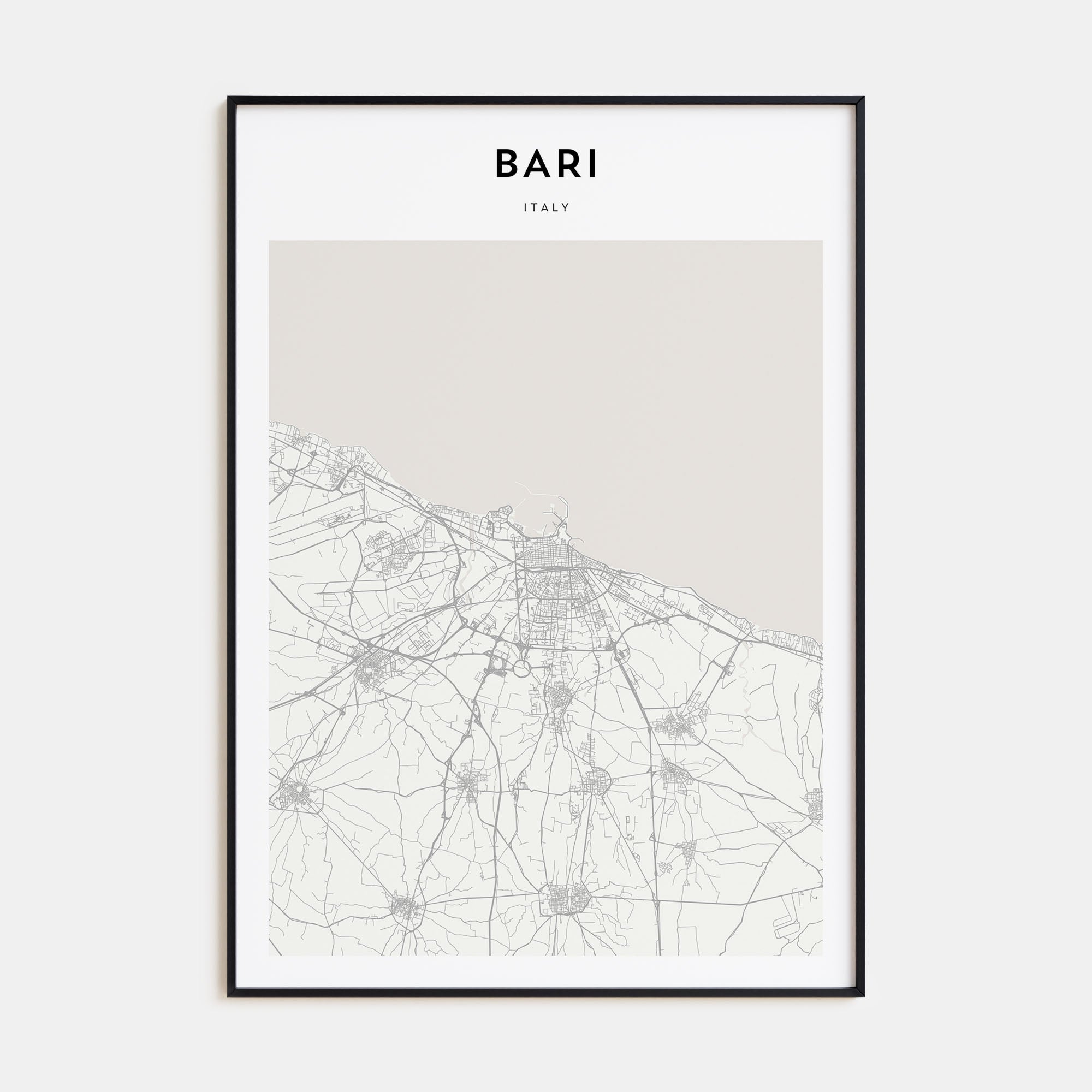 Bari Map Portrait Poster