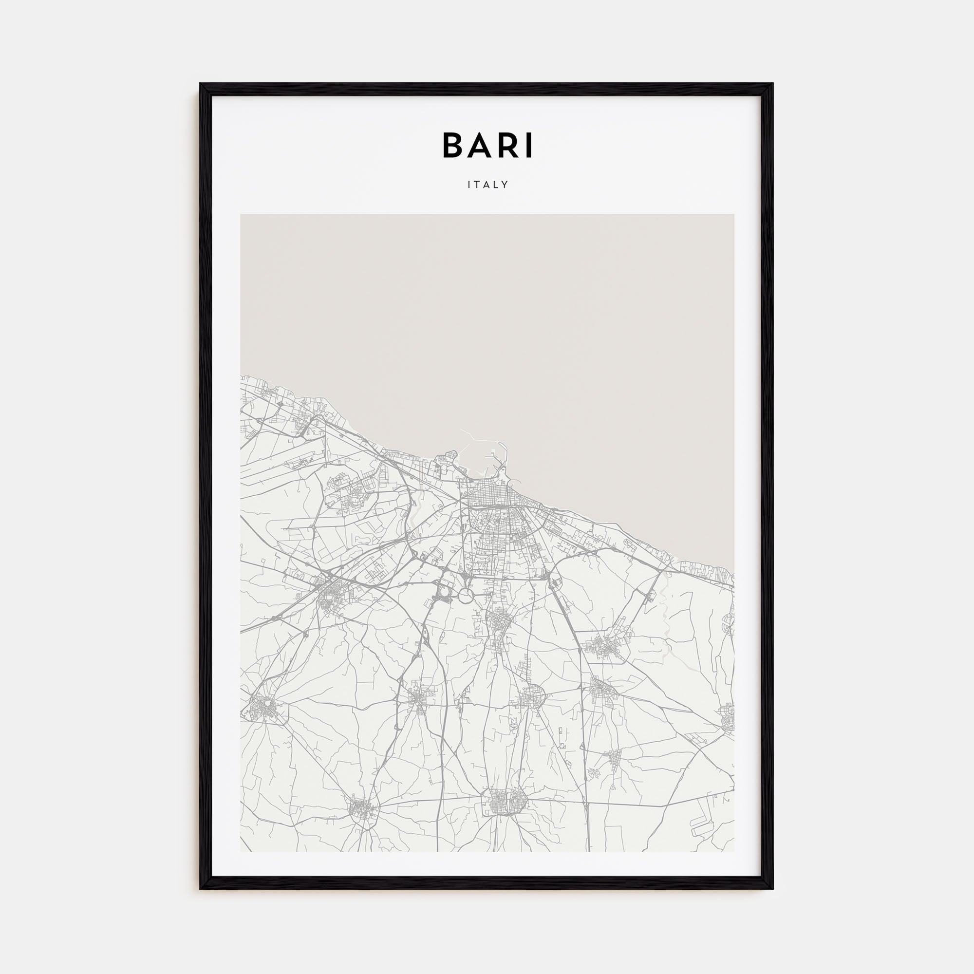 Bari Map Portrait Poster
