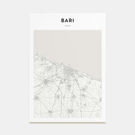 Bari Map Portrait Poster