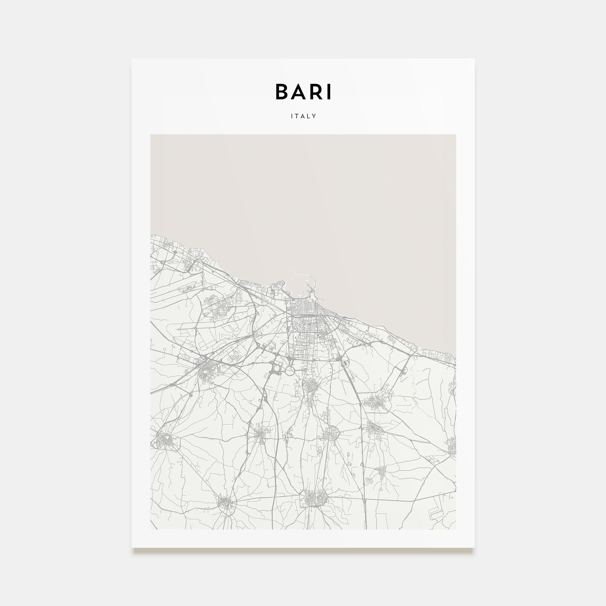 Bari Map Portrait Poster