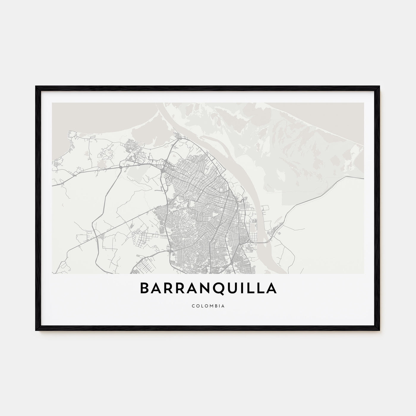 Barranquilla Map Landscape Poster