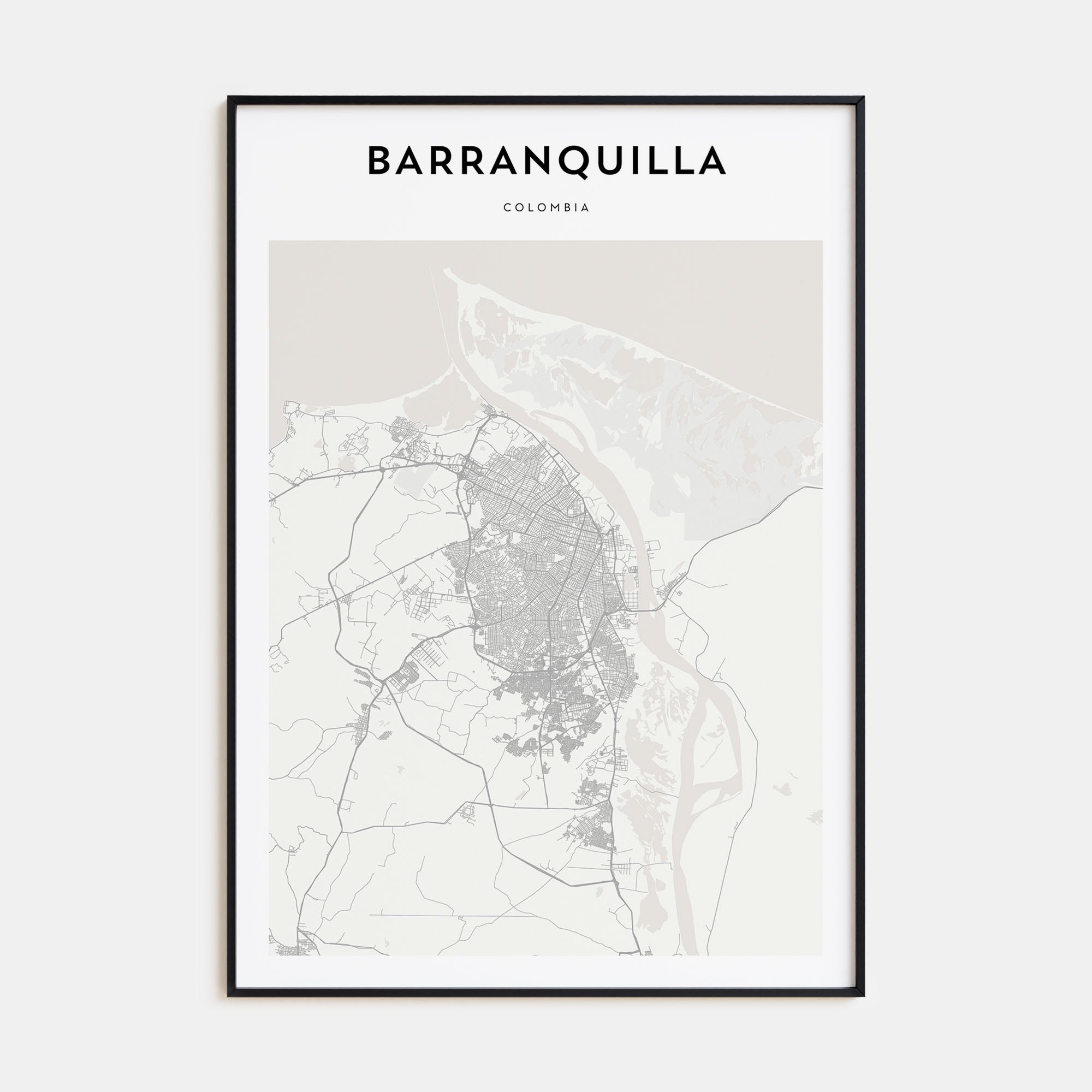 Barranquilla Map Portrait Poster
